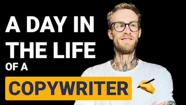 Video thumbnail for a day in the life of a copywriter video