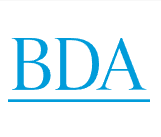 BDA in blue font on white background